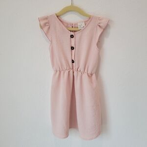Heart & Arrow Light Pink Ruffle Sleeve Dress Girls Size 4